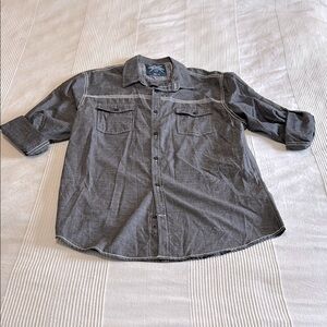 Men's Drill NYC Gray Long Sleeve Button-up Shirt Size Large